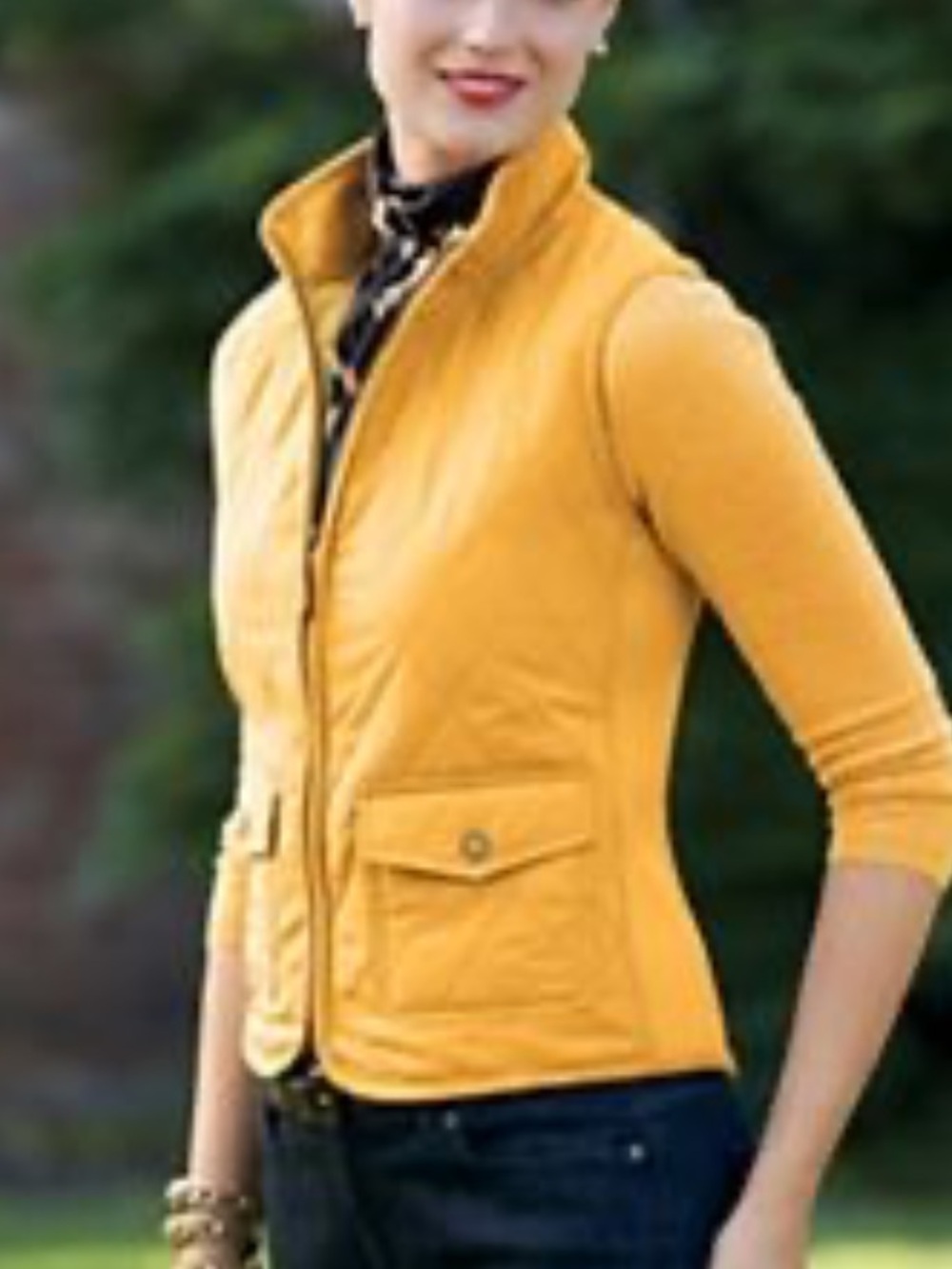 Talbots gold quilted winter vest Women's  Large